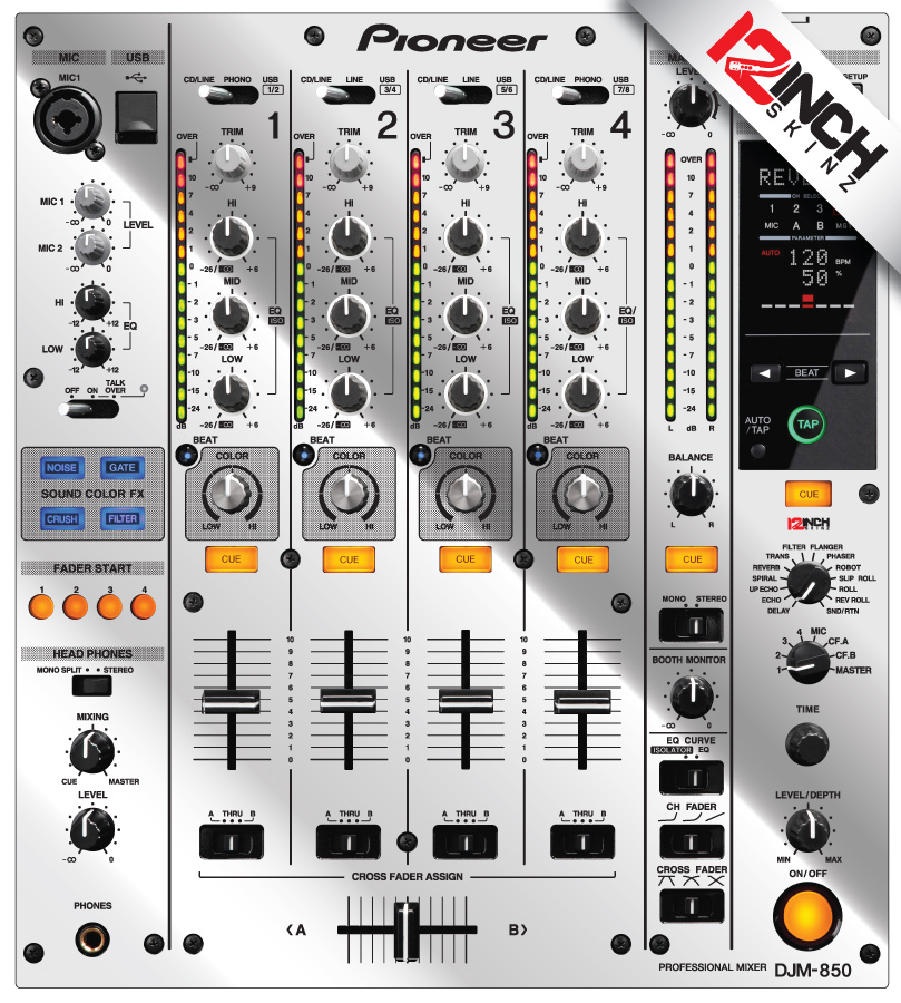 Pioneer DJM-850 Skinz - Metallics - 12inchSkinz